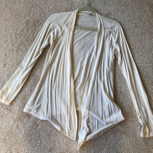 Cream cardigan self-tie or open front